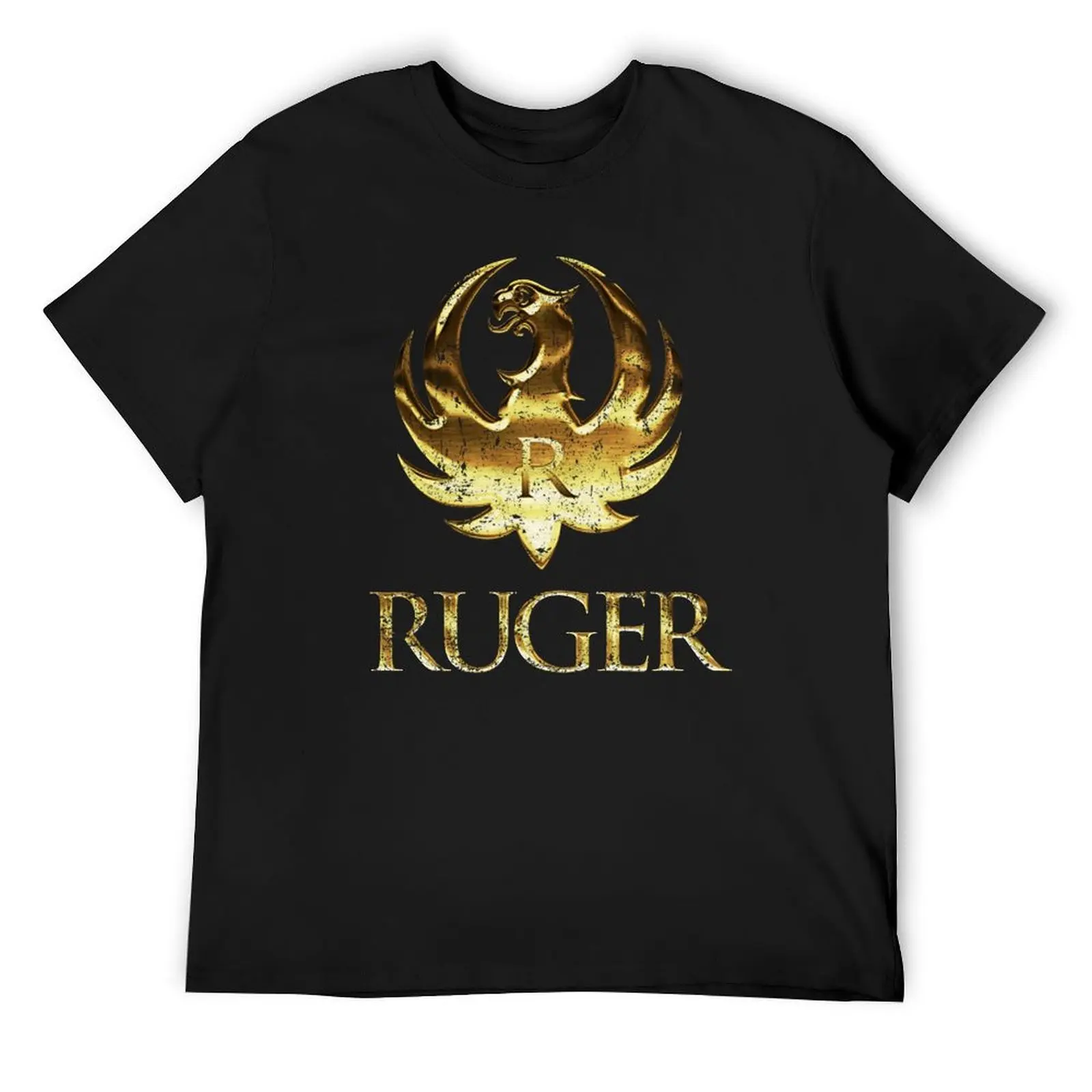 Uniqe Ruger Distressed T-Shirt sublime anime figures cotton graphic tees graphics black t-shirts for men