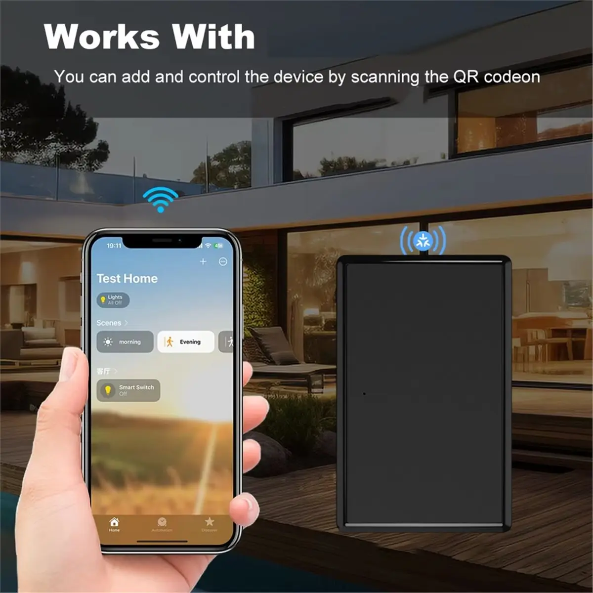 Matter WiFi Tuya Smart Push Button Switch 1-2 Gang for Control Work and Home A