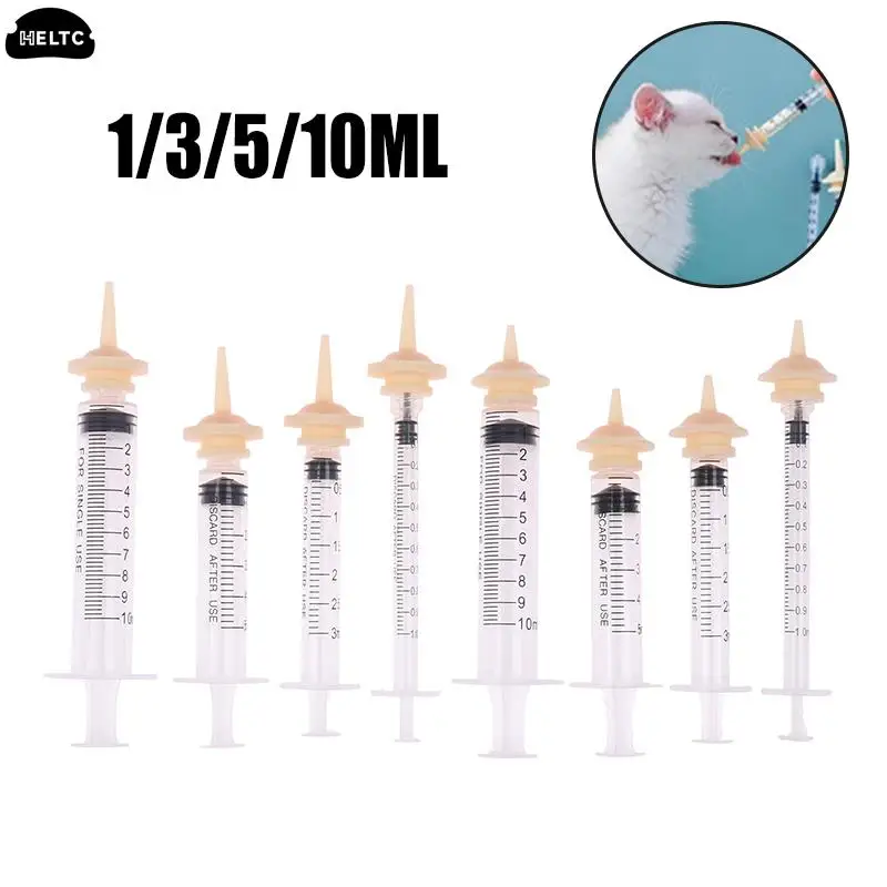 1*Newborn Pet Feeding Nipple Hamster Feeding Pacifier Medicine Feeding Oral Syringe With Silicone Nipple FeederFor Puppy Dog Cat