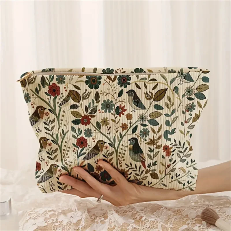 

Makeup Cosmetic Bag With Zipper Large Capacity Wash Storage Case Women Travel Toiletry Storage Makeup Organizer Pouch
