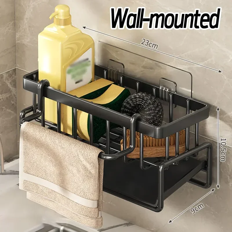 

Stainless Steel Sink Drain Rack Sponge Storage Faucet Holder Soap Drainer Towel Rack Shelf Organizer Kitchen Accessories