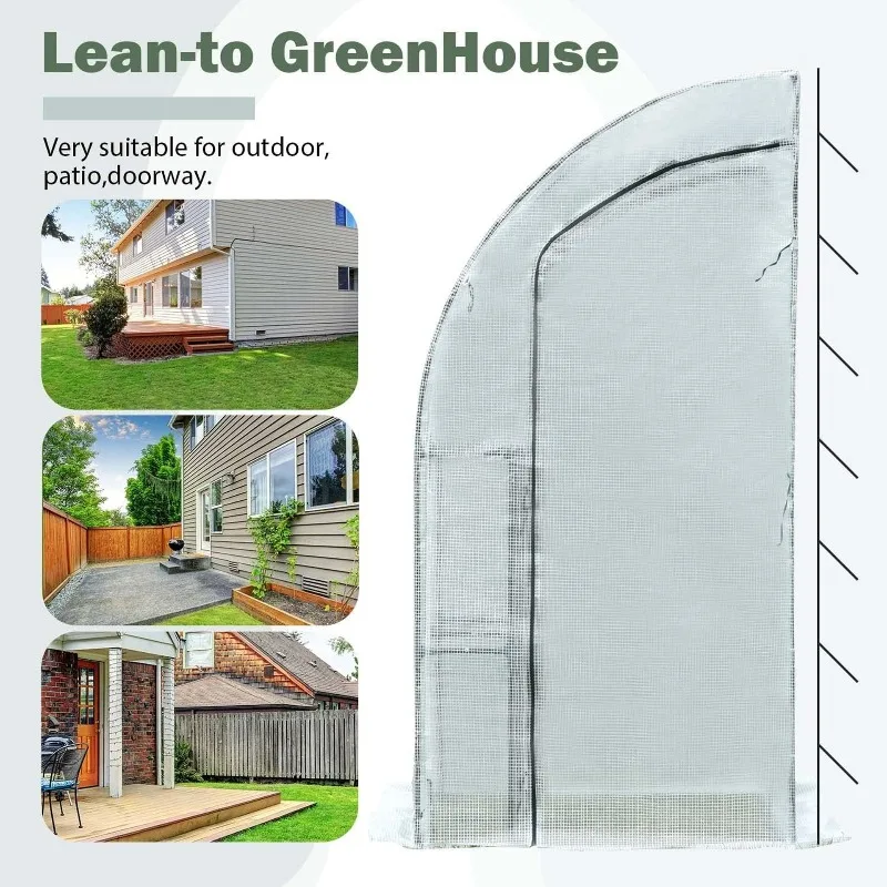 

Half Size Insulated Greenhouse for Vegetable Growing Cold Rain Sun Protection Mini Plant House Balcony Gardening Flower Shed