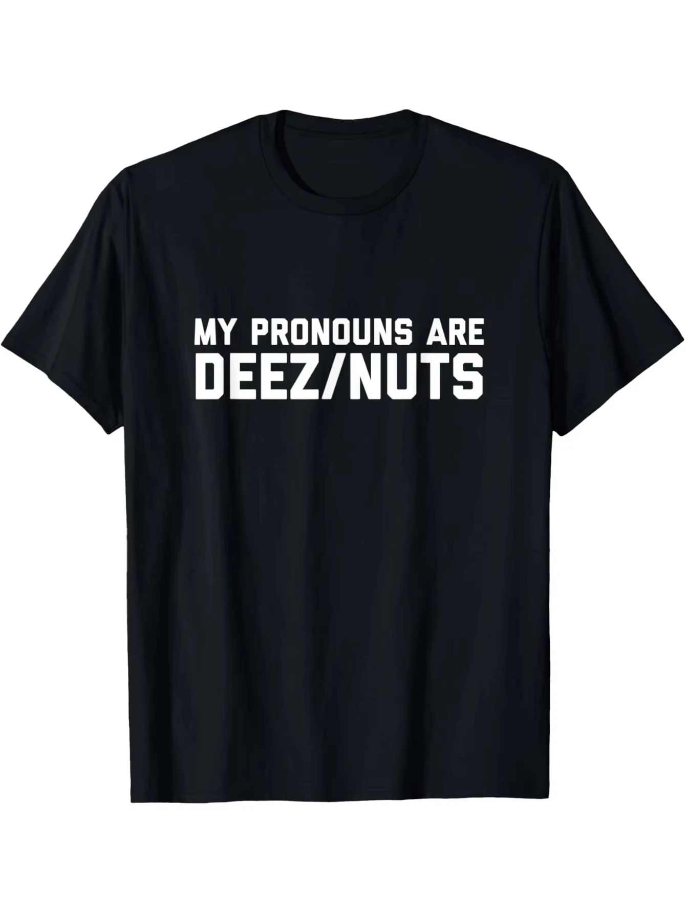 

Men'S Cotton T-Shirt, "I Identify As Deez Nuts" Sarcasm Meme Casual Sports Style Short Sleeve Oversized T Shirt