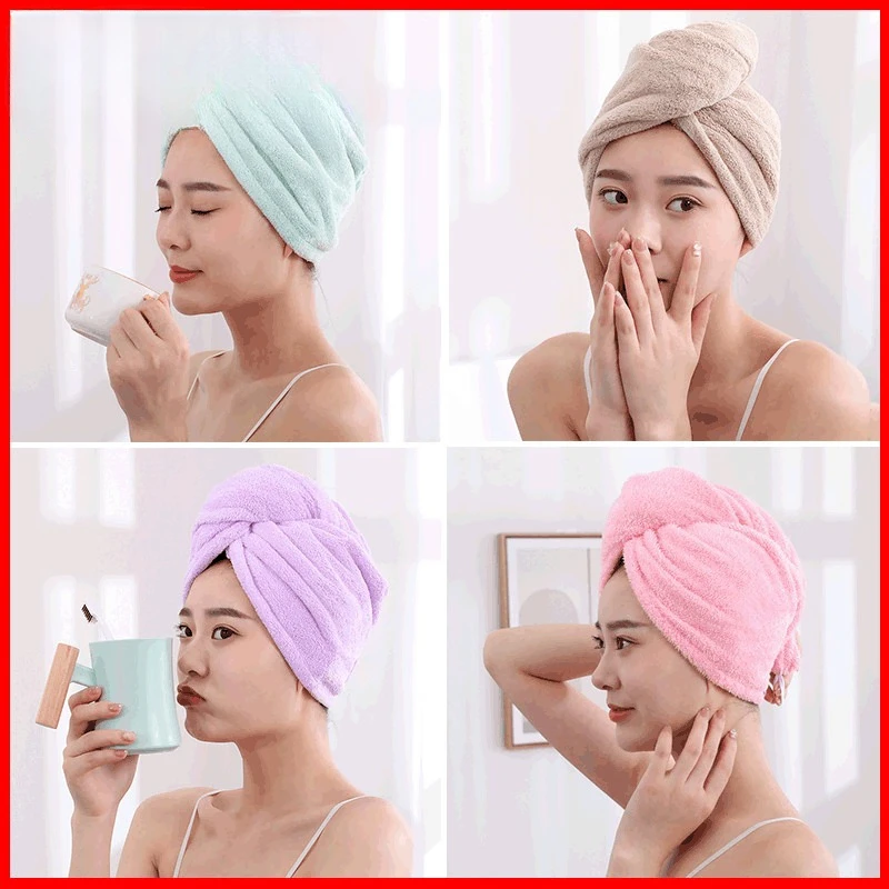 

Strong Water Absorption Quick Drying Microfiber Towels Girl Magic Microfiber Shower Cap Bath Towel Cap Hair Bathrobe Home