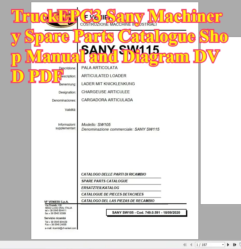 

TruckEPC3 Sany Machinery Spare Parts Catalogue Shop Manual and Diagram DVD PDF