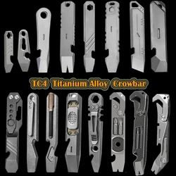 TC4 Titanium Alloy Pry Bar Bottle Opener Screwdriver EDC Multifunctional Tool Wrench Hand Outdoor Camping Tools