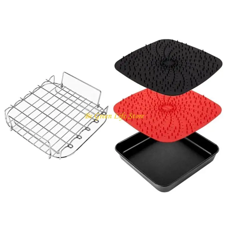 M7DFシリコンエアフライヤーパッドグリルラックシリコンエアフライヤーバスケットエアフライヤー4.5-8QTエアフライヤー用シリコンバスケット