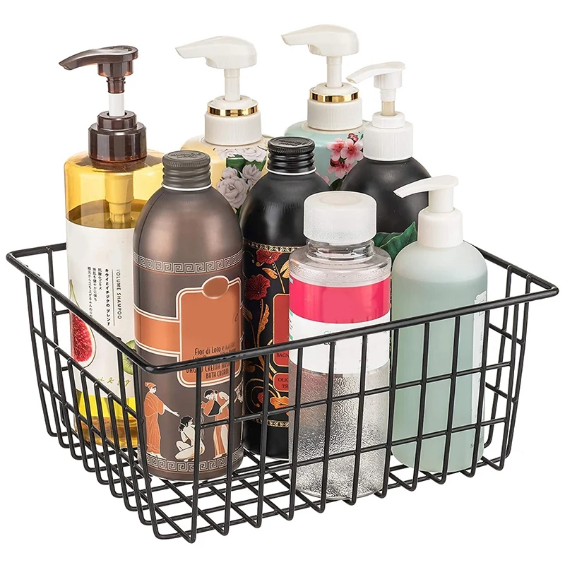 Paniers de rangement en fil métallique pour congélateur et réfrigérateur, lot de 4 paniers en métal pour le stockage des aliments avec Foy intégré, nouveau