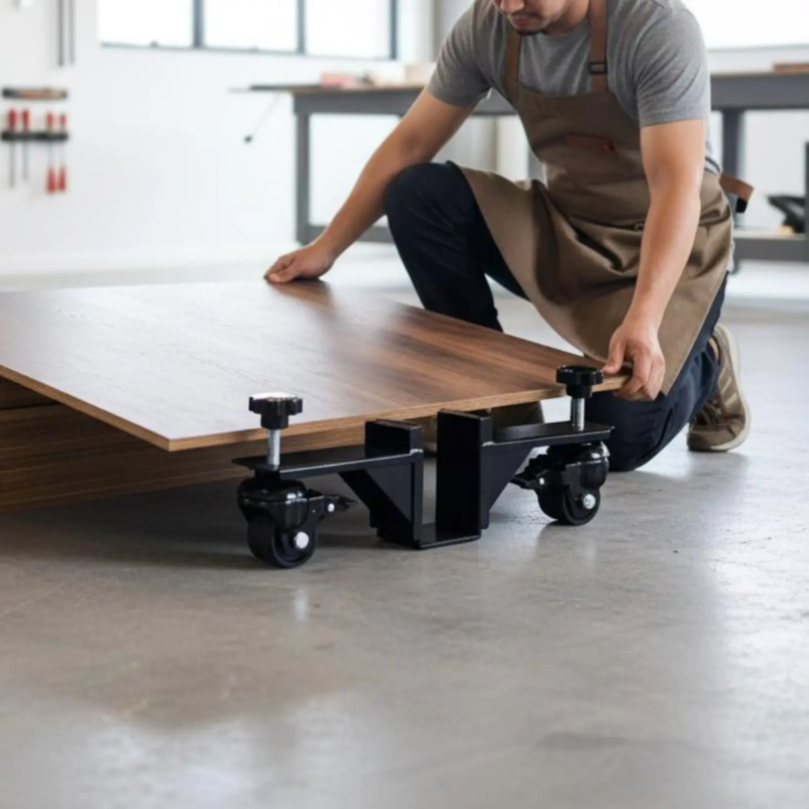 

4 Pieces Board Dolly Adjustable Heavy Duty Board Dolly Panel Moving Transporter Solid Wheels Heavy Duty Moving Transporter High