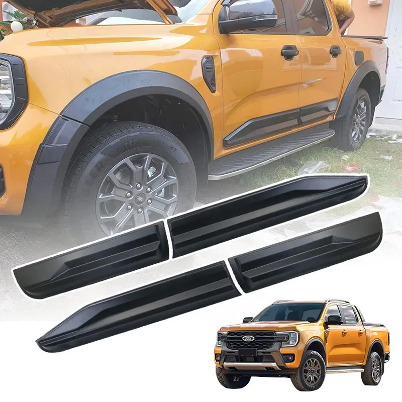 Side Door Trim Door Molding Body Caldding For Ford Ranger 2022 2023 WILDTRAK SPORT XLT XLS XL Matte Black Double Cab Car Styling