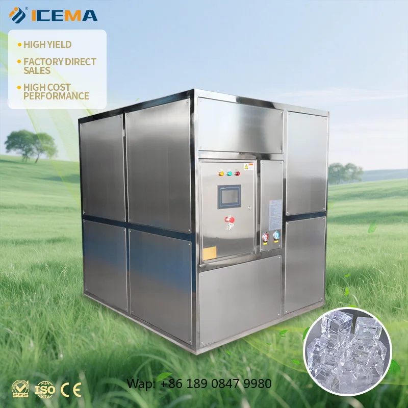【Hot】 Industrial Instant Cube Ice Production Machine with Compressor & PLC for Bubble Tea Making in Sri Lanka