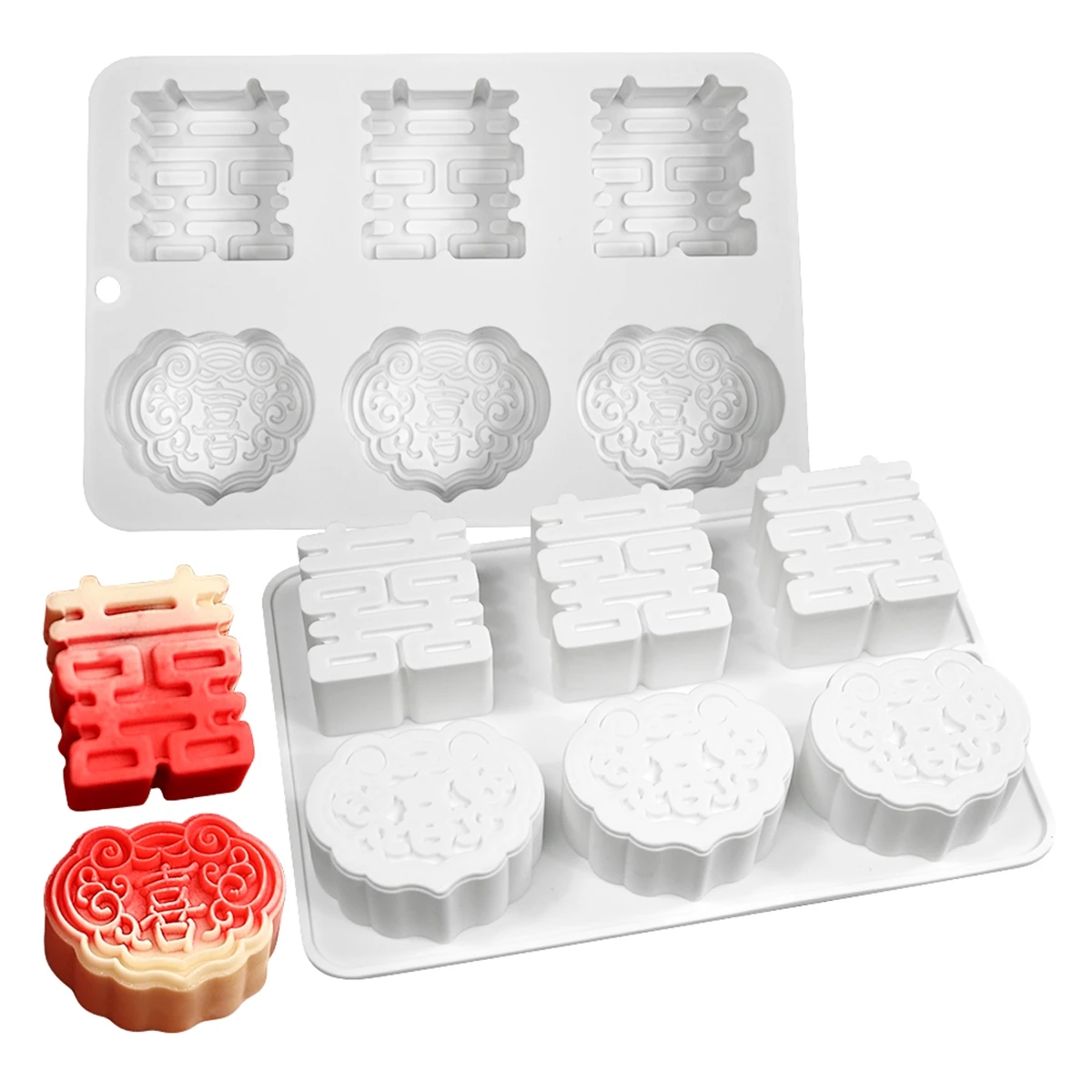 

Double Happiness Candy Molds Silicone Mold Gummy Molds, Silicone Chocolate Molds for Jelly, Candy, Chocolate,Ice Cube