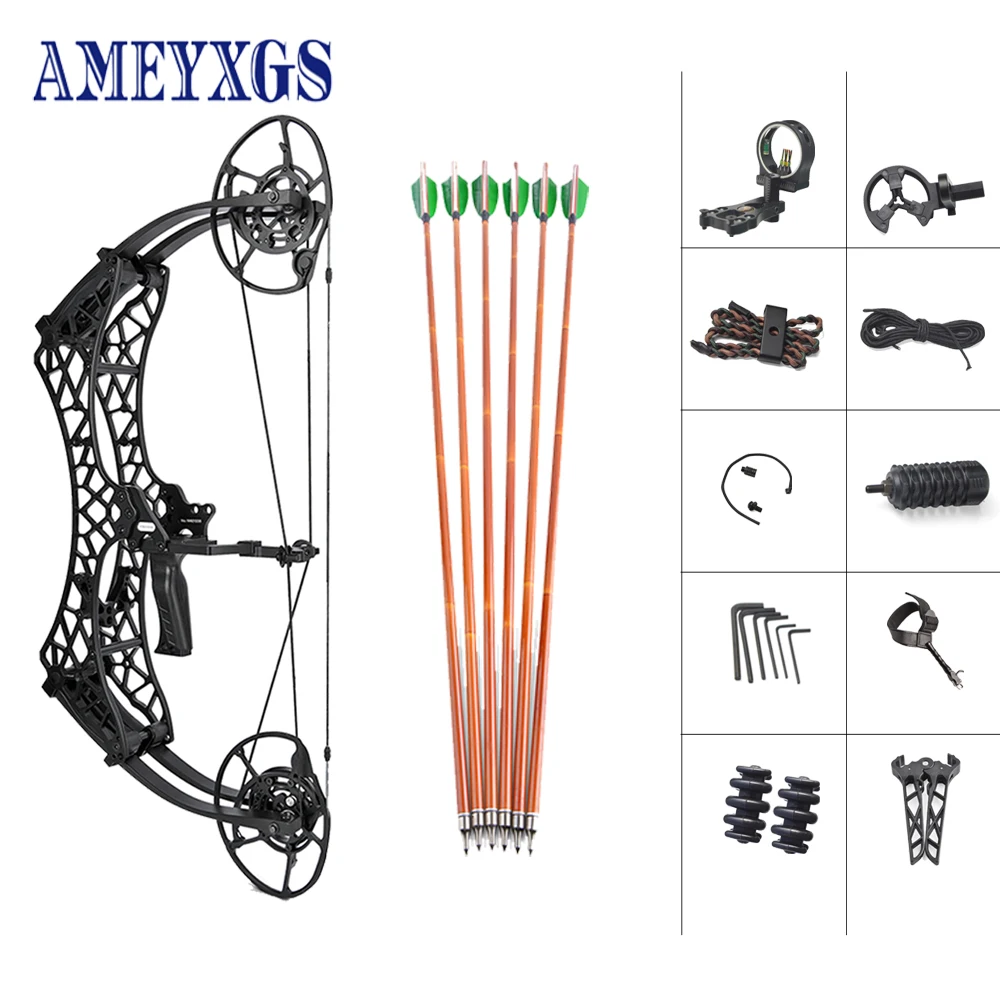 

1 Set 40-85lbs Linglong Compound Bow Archery Adjustable Draw Precise Stable Shooting Hunting Outdoor Sports