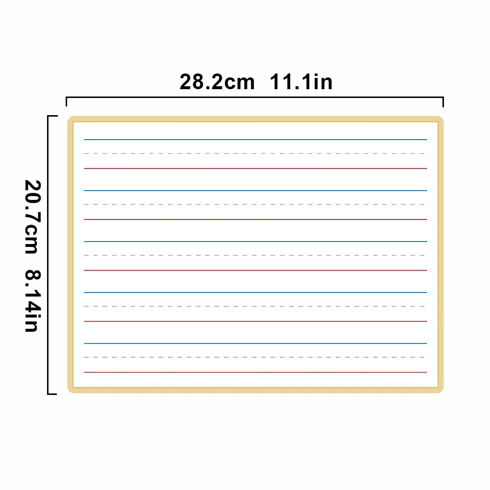 children's Learning Aids Double Sided Erasable Table with 10 Sheets Three Line Two Grid Alphabet Writing Practice