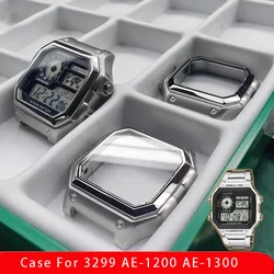 Case and film for Casio small square AE1200 AE1300 modified metal stainless steel case shell men's watch accessories