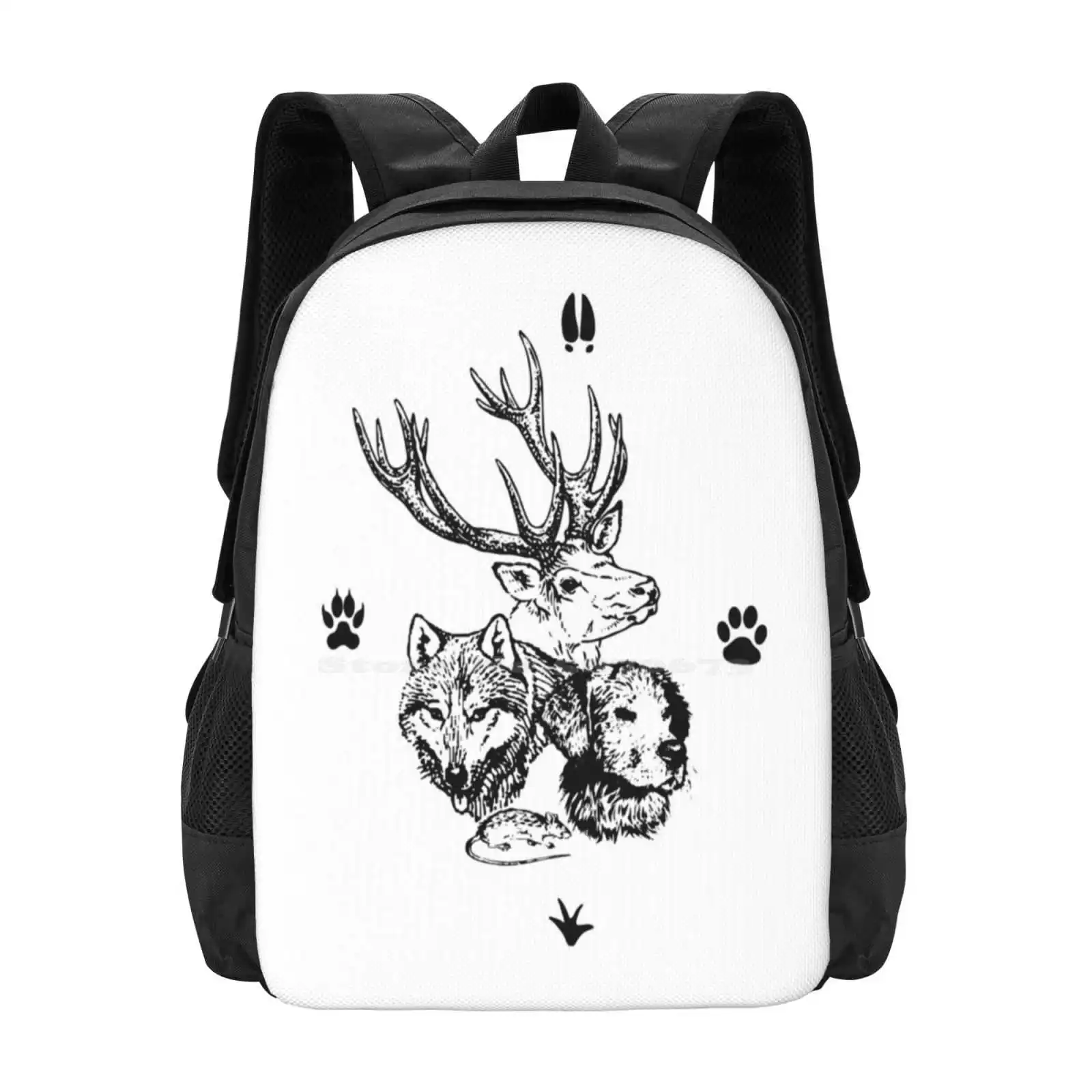 Four Friends-Mischief Managed Hot Sale Backpack Fashion Bags Stag Deer Dog Rat Wurmtail Prongs Padfoot Moony School Castle