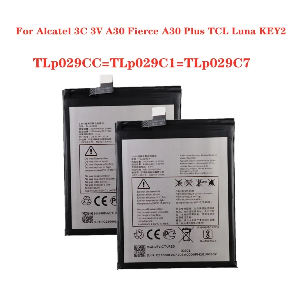 TLp029C7 Phone Battery TLp029C1 For Alcatel 3V 3C 5099 Y A D U I A30 Fierce Plus OT-5026A OT-5049S OT-5049Z Luna KEY2 LE BBE100