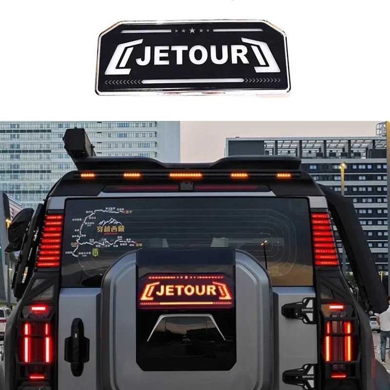 

New! Car Spare Tire Cover Streamer Light Fit for JETOUR Traveler T2 Tailgate Brake Light Off-road Warning Light Modified Ac