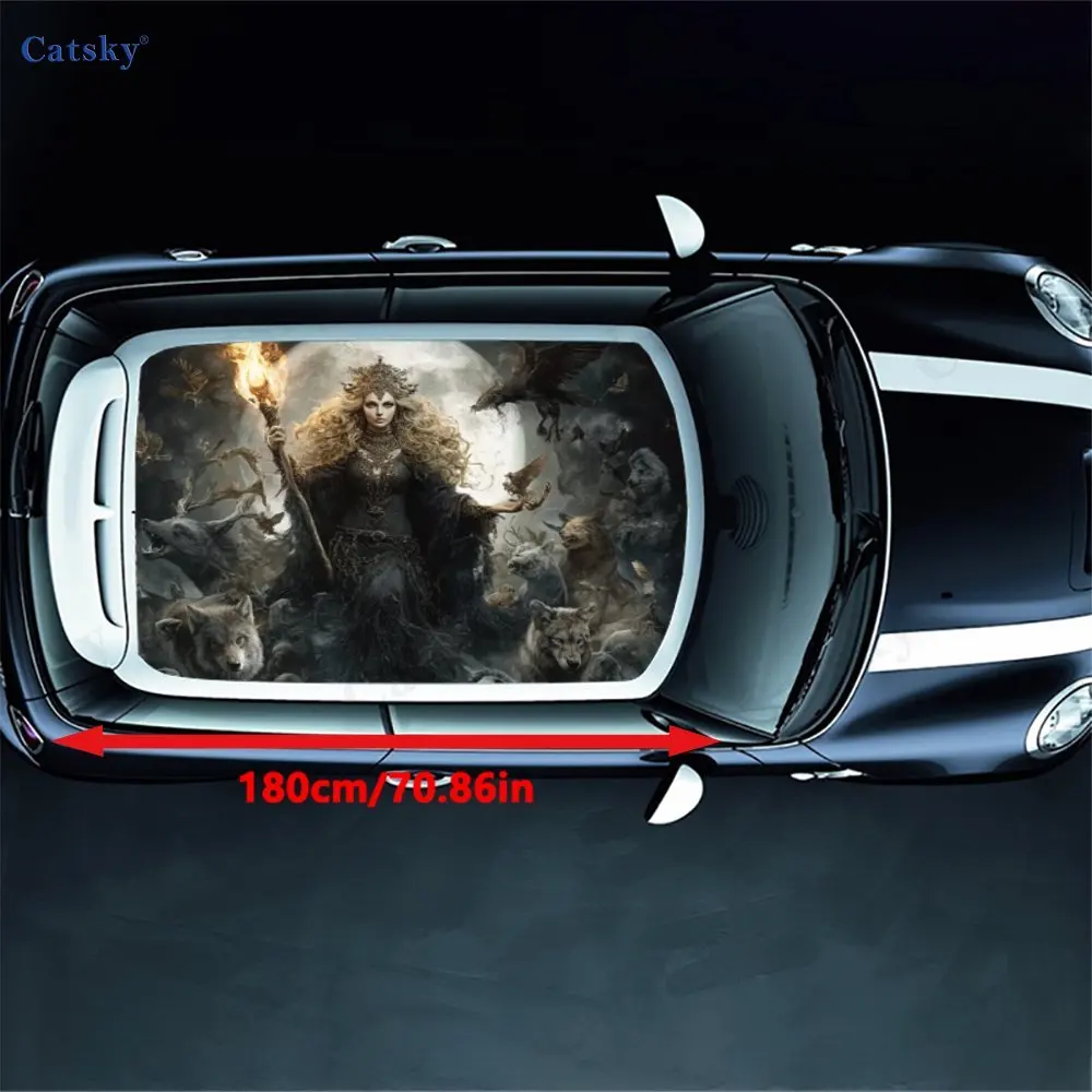 The majestic queen PVC material self-adhesive waterproof car roof sticker, paste firm and anti-ultraviolet, waterproof and scrat