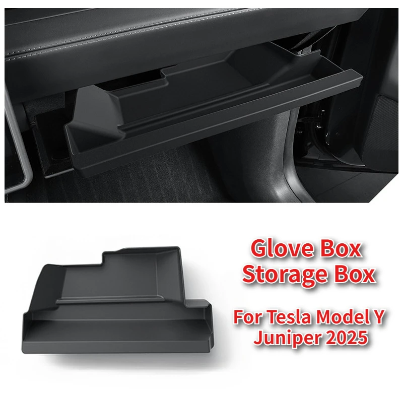 

Для Tesla Model Y Juniper 2025 с центральным управлением, ящик для хранения перчаток, лоток для хранения, органайзер, контейнер для перчаток, аксессуары