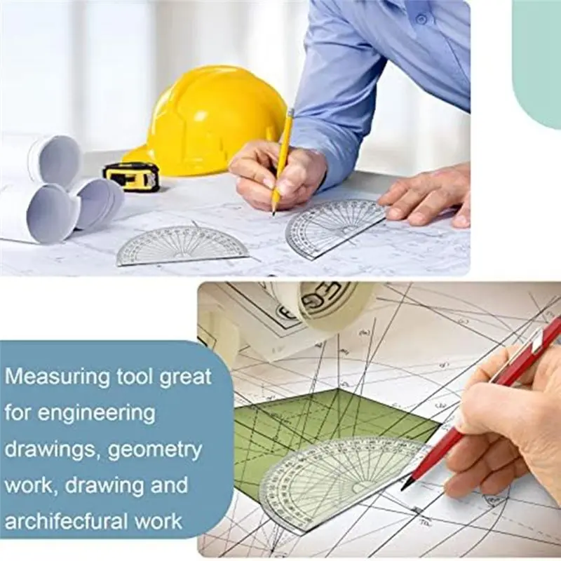 Latest ABBQ-100 Pcs Math Protractors Plastic Protractor 180 Degrees,Protractors Bulk for Classroom, Protractor Set for Engineeri