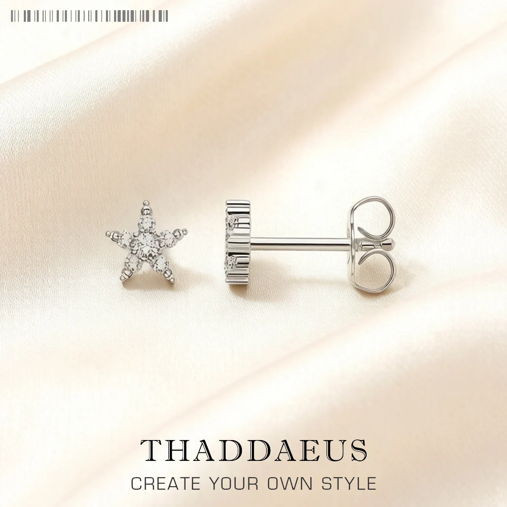Ohrstecker, Stern-Europa-Stil, glamouröser feiner Schmuck für Frauen, süßes Geschenk aus 925er Sterlingsilber