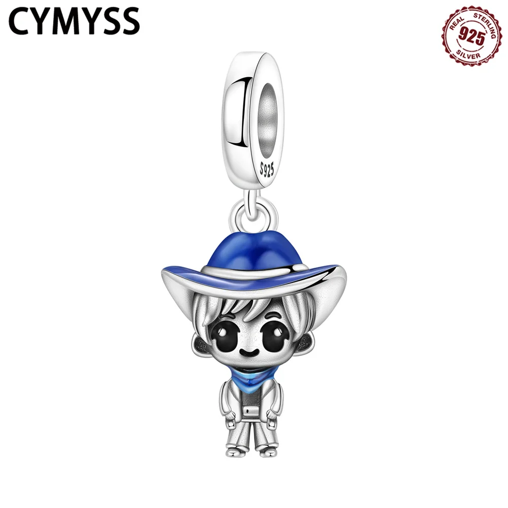 

CYMYSS 2025 New S925 Sterling Silver Drops Western Cowboy Beads Boutique Birthday Party Jewelry Gifts Women Girls Beads