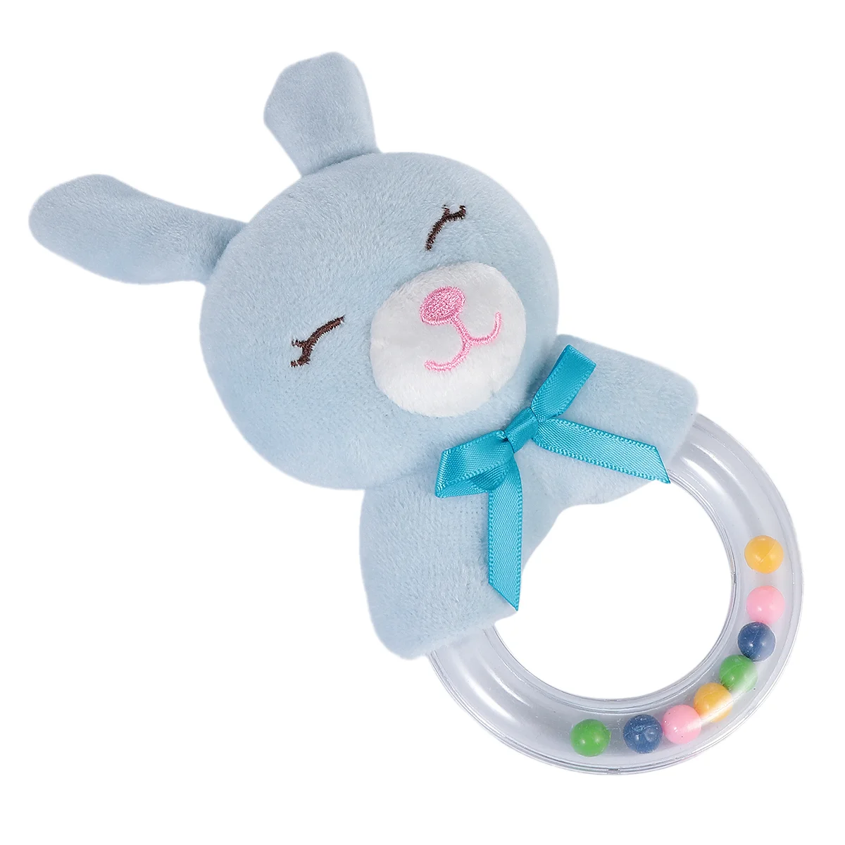 

Toys for Infants Hand Ring The Bell Rabbit Shaker Teether Plush Blue