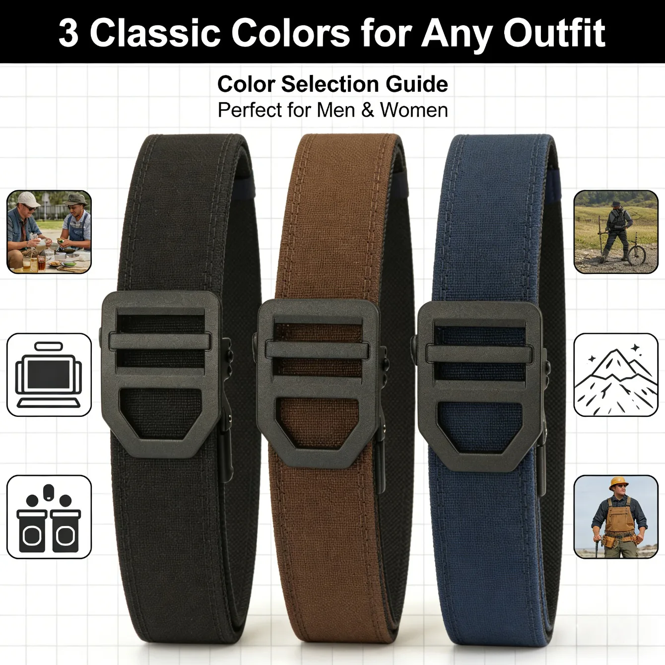 

Двухслойный утолщенный военный нейлоновый ремень, мужской уличный модернизированный износостойкий ремень с автоматической пряжкой