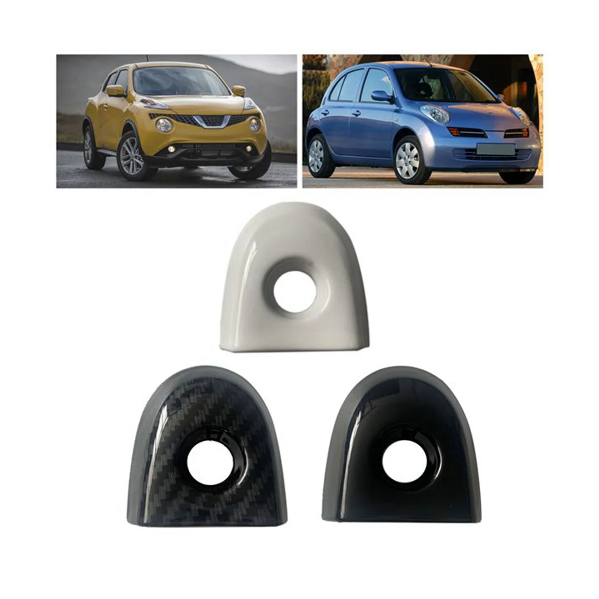 Car Door Lock Cover com Key Hole, Nissan Juke e Micra Drivers, Acessórios do carro, Preto, 806441KK0D