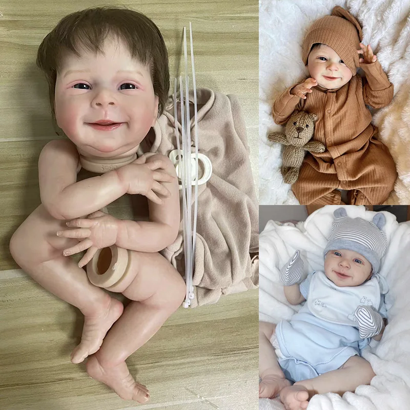 

Набор Bebe Reborn, 19 дюймов, уже окрашенная кукла, Себастьян с корнями волос, ткань для тела, ручная роспись с видимыми венами