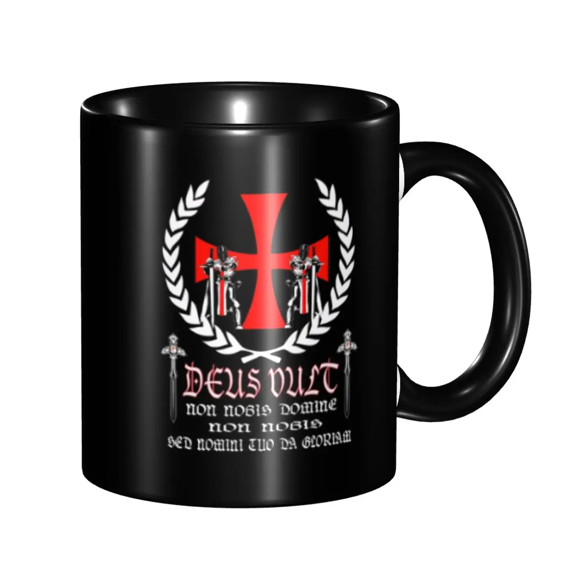 

Knights Templar Medieval Warrior Coffee Mug DIY Customized Catholic Cross Ceramic Milk Tea Mug Cup