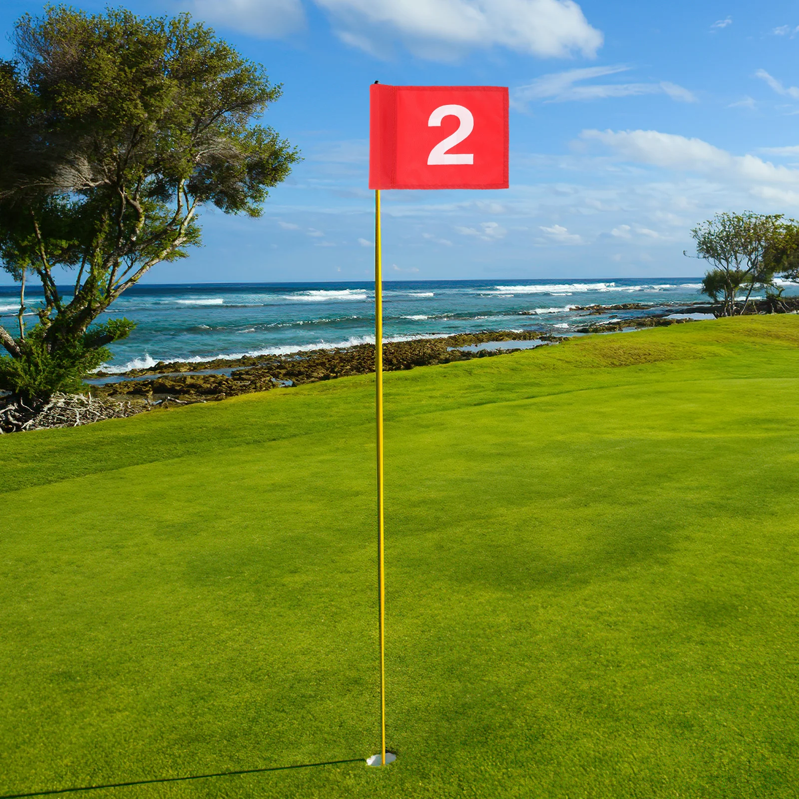 

3 Pcs Portable Golfs Flags Accessories Putting Training Aid for Golfing Nylon Numbered Wear-resistant Tool