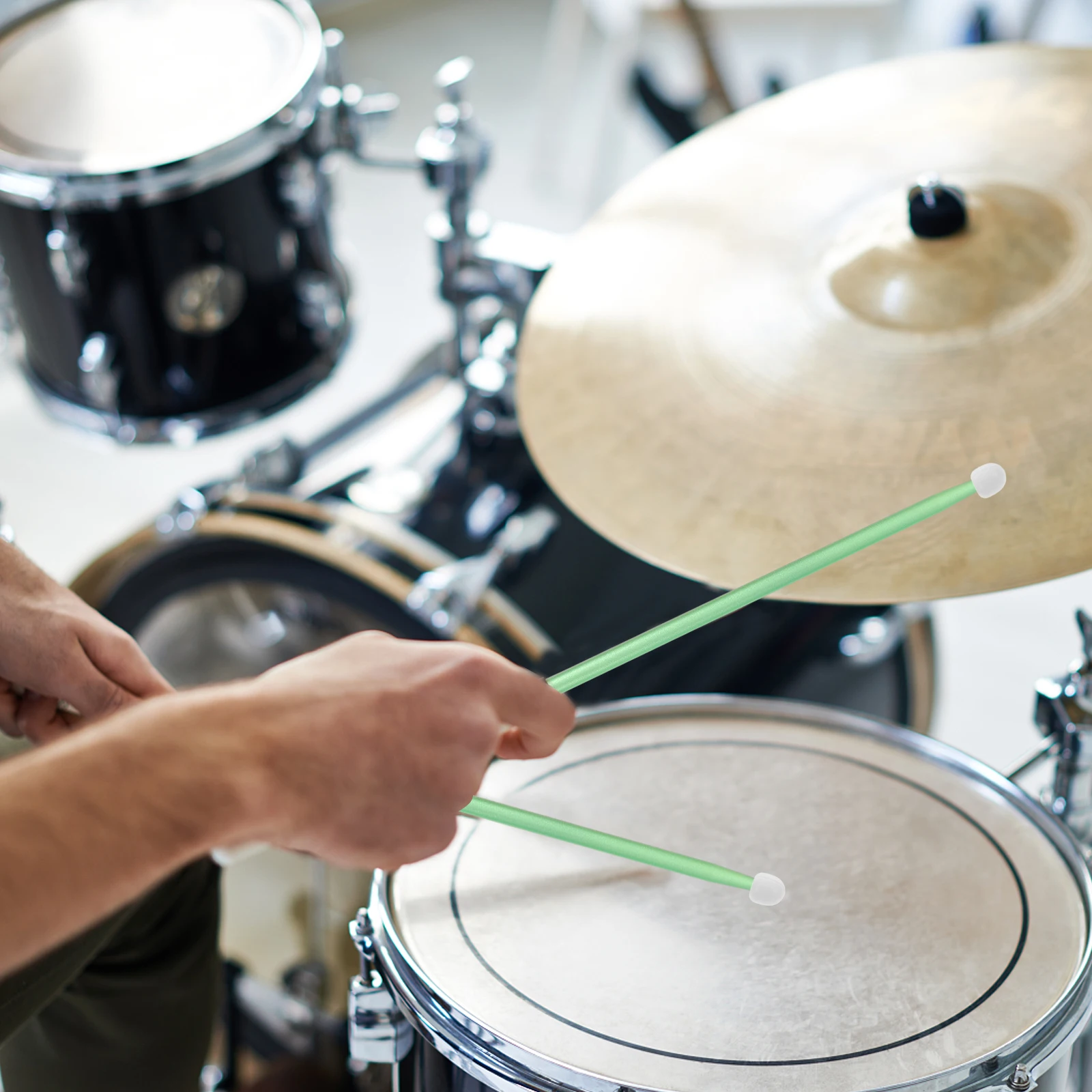 

Silent Hammer Head Drum Practice Tips Drumstick Protective Case Caps Light Grey Accessories