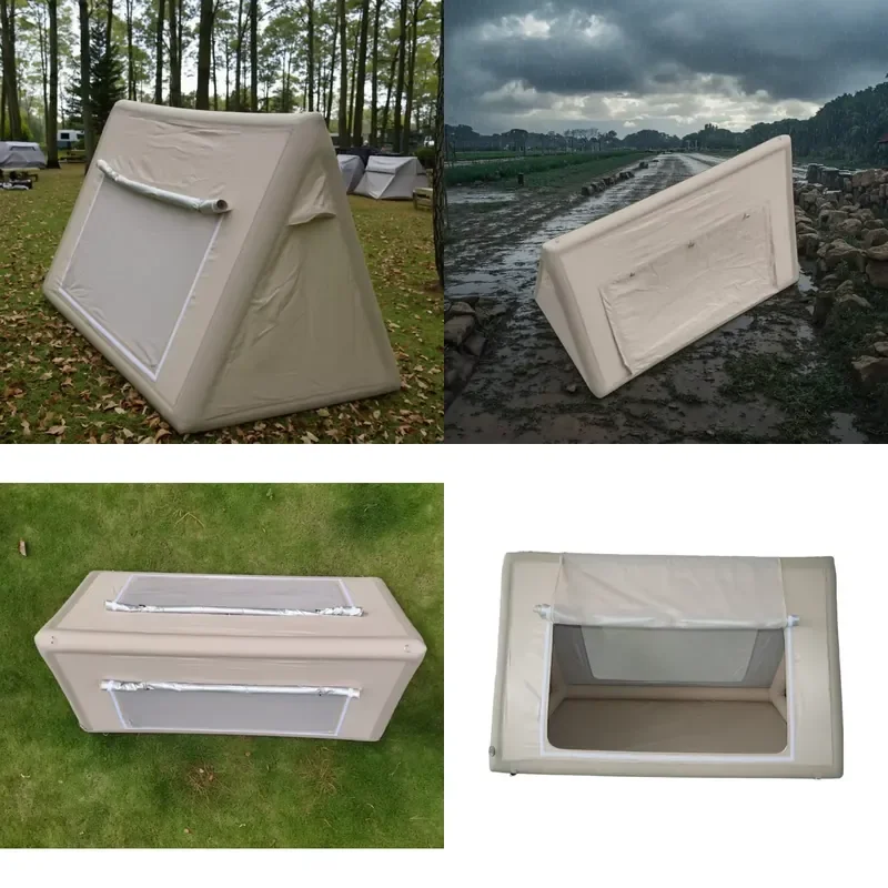 BINSPAPO Comfortable 1-Person PVC Air Tent 420D Encrypted Silver Coated 3000mm+ Waterproof Easy Setup Four-Season Commercial