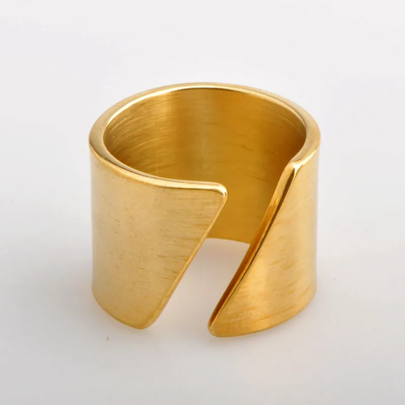 JHSL 15mm Big Large Men Statement Thumb Rings Gold Color Stainless Steel Fashion Jewelry Anniversary Gift Size 5 6 7 8 9 10