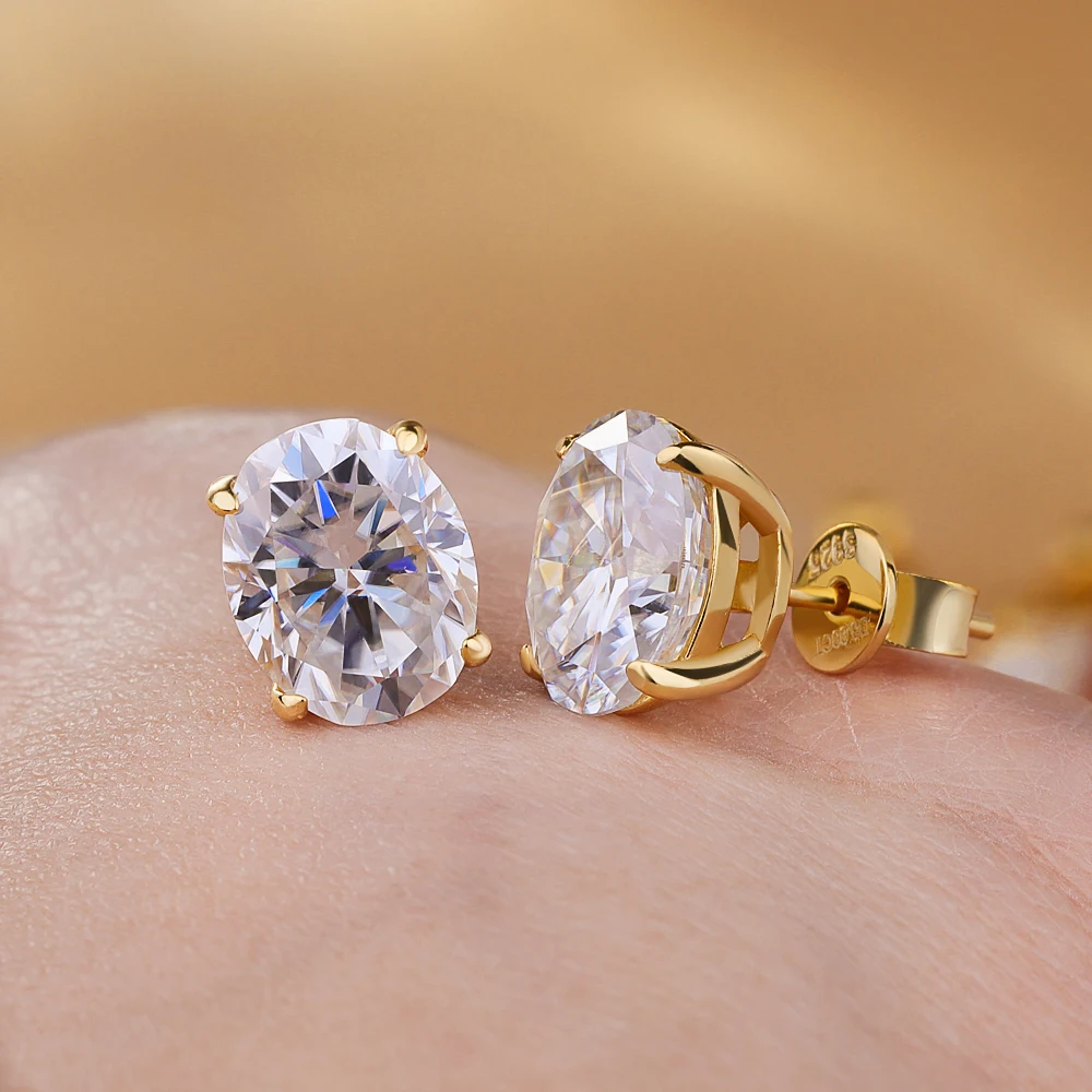 0.5-5ct Oval Cut Moissanite Stud Earring voor Vrouwen D Kleur Fonkelende Diamant 925 Sterling Zilveren Oorstekers Party Sieraden Geschenken