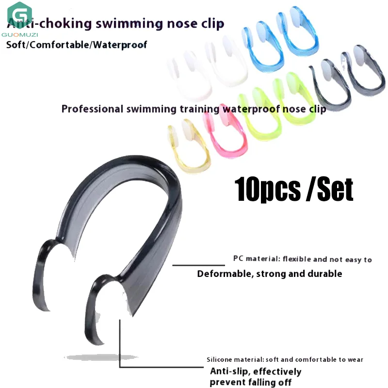 

10 шт., разные цвета, многоразовые мягкие силиконовые зажимы для носа для плавания, удобные зажимы для дайвинга, серфинга и плавания для взрослых и детей