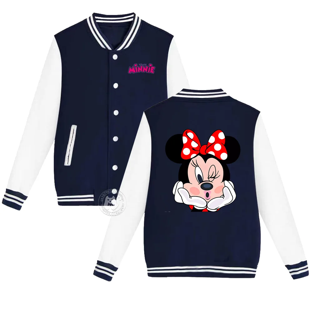 Disney sells cute Minnie cartoon printed children\'s Fall/Winter Boys and girls casual and comfortable cardigan baseball uniform