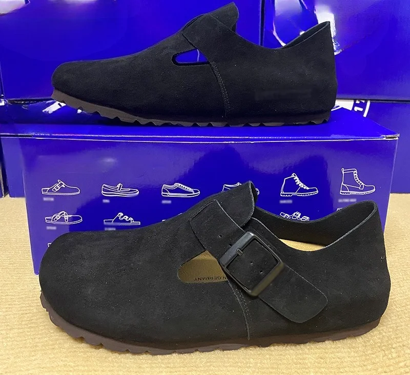 High-end all-inclusive men's and women's genuine leather cork thick-soled insole height-increasing Bokun shoes casual shoes image 3
