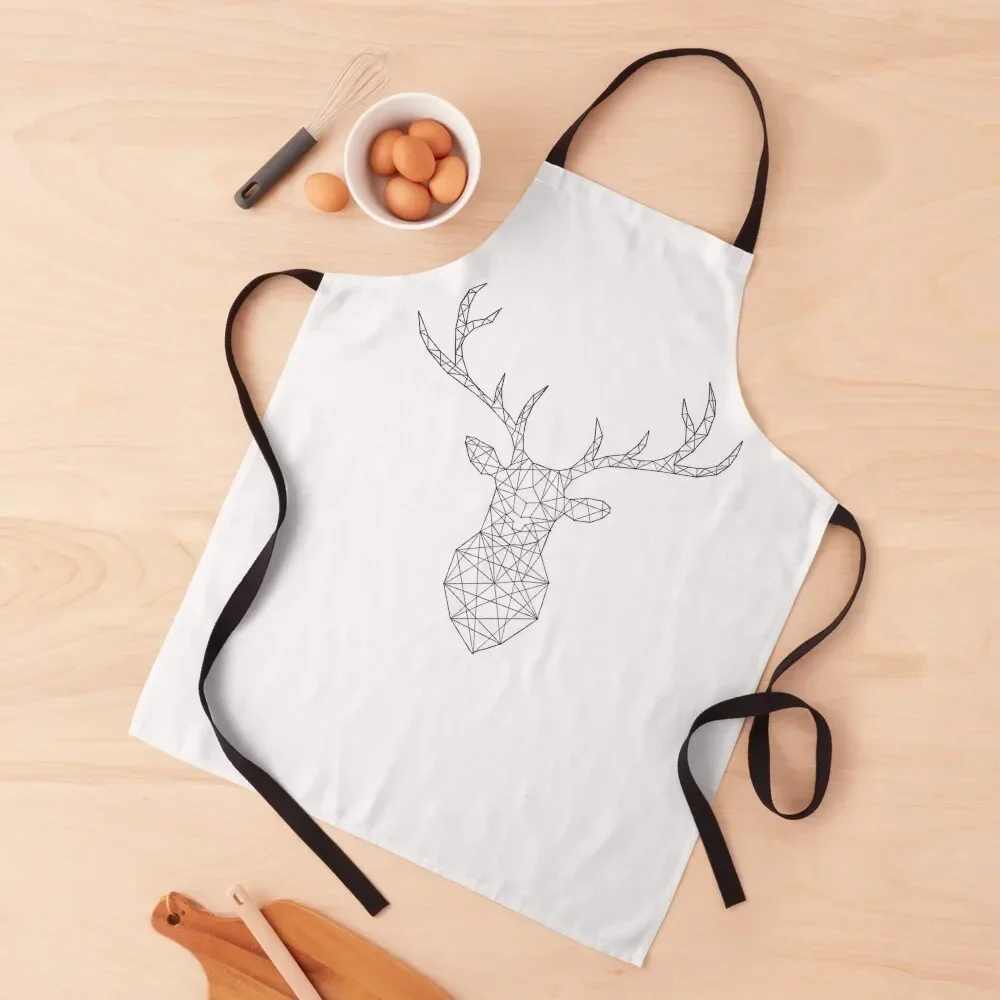 

Geometric Stag - Black Wire Apron For Kitchen Women Kitchen New 2022 Year Kitchen accessories Apron