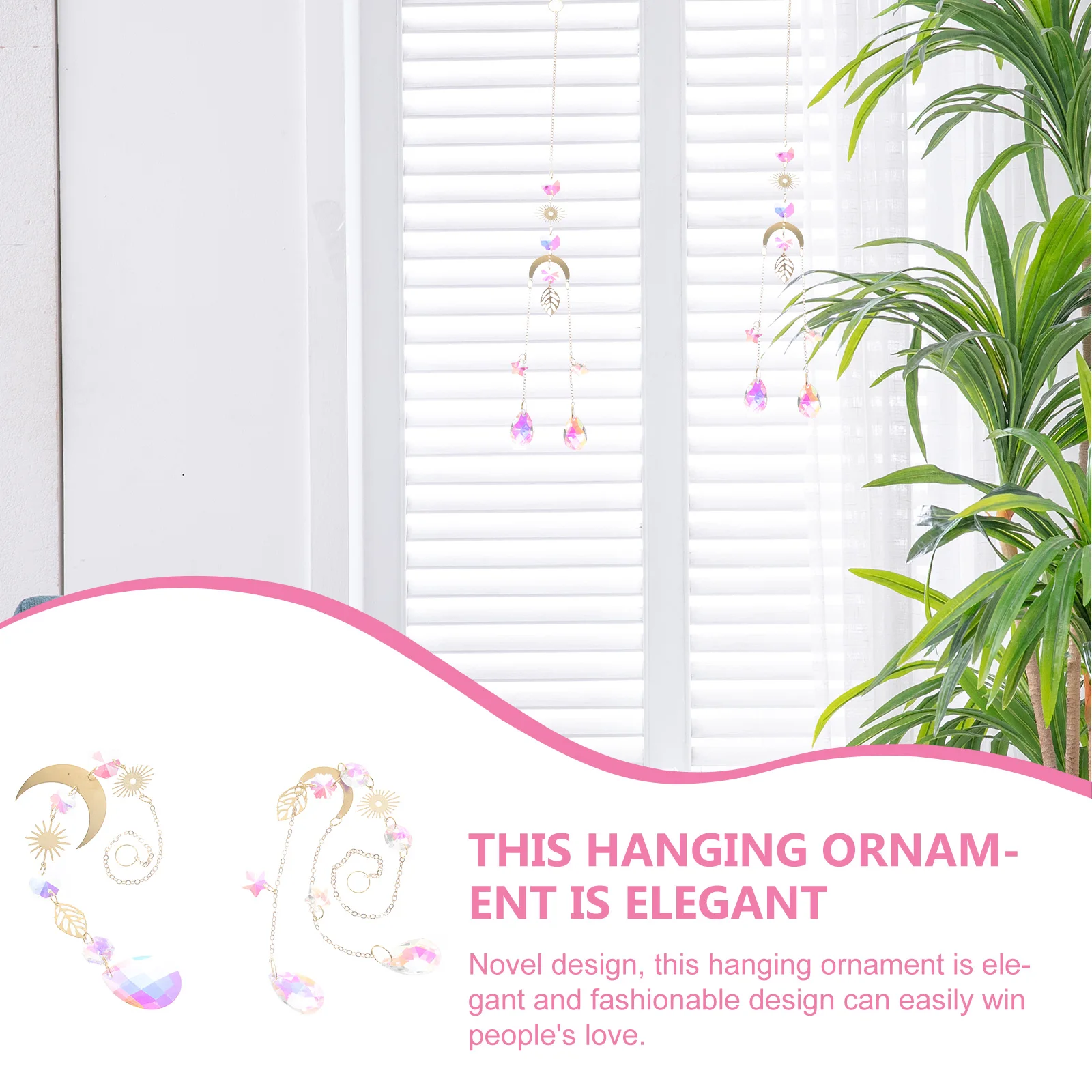 

2Pcs Crystal Suncatcher Hanging Decor Sun Catcher for Window Rainbow Ornament Home Decoration Pendant Windchime Charming