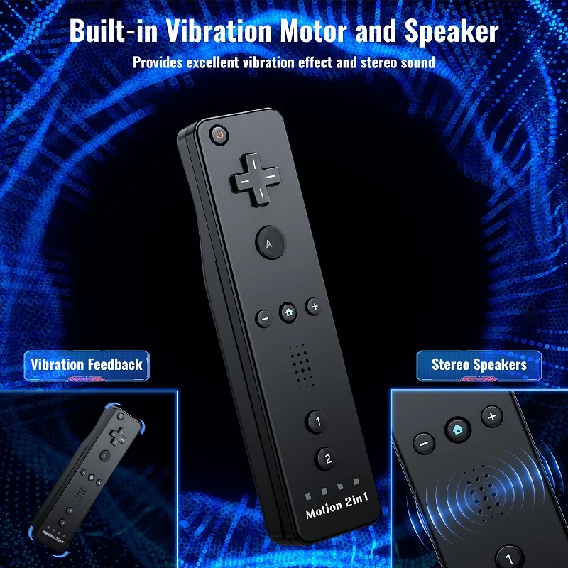 Controller Set For Nintendo Wii/Wii U 2 in 1 Wireless Remote Gamepad Joystick Optional Motion Plus Silicone Case Gaming Control