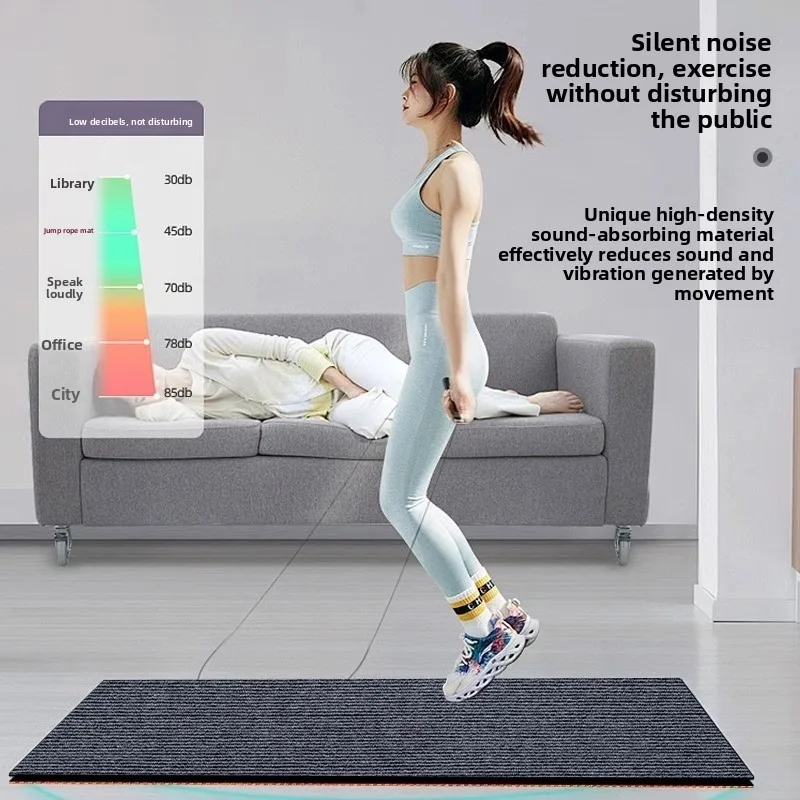 Indoor Jump Rope Noise Reduction Shock Absorbing Non Slip Large Gym Mat Thickened Exercise Flooring Fitness Mat Exercise Mat