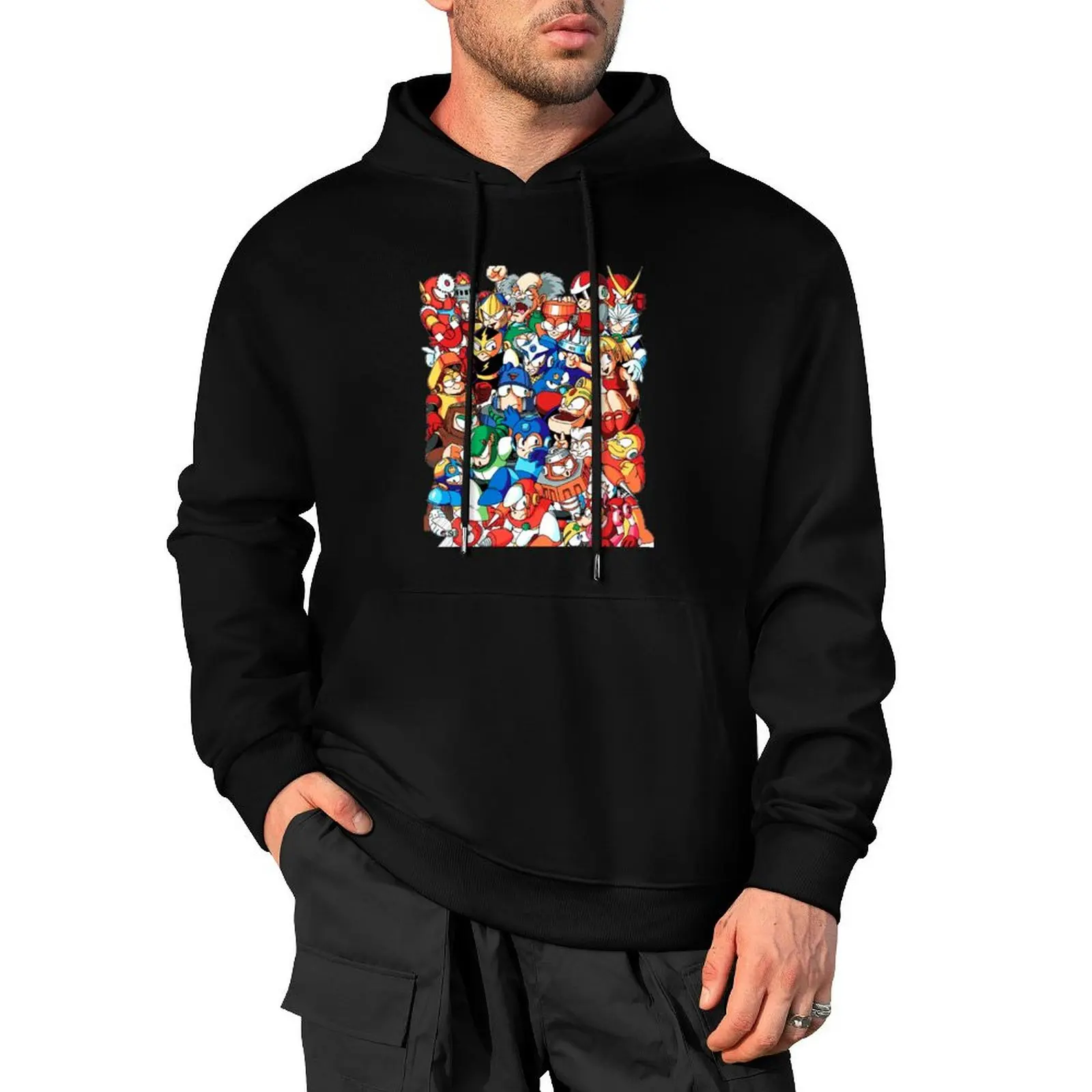 

Mega Man 1, 2, and 3 Robot Masters Pullover Hoodie autumn jacket men men's clothing mens clothing male clothes japanese hoodie