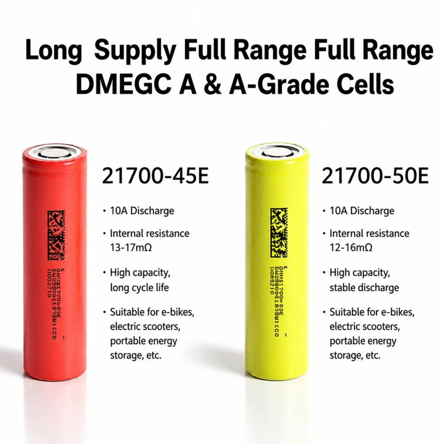 1-40PCS 21700 Battery 3.7V 5000mAh 50E Rechargeable Li-ion Batteries for Flashlights,Power Tools,Toys,Decor Lights