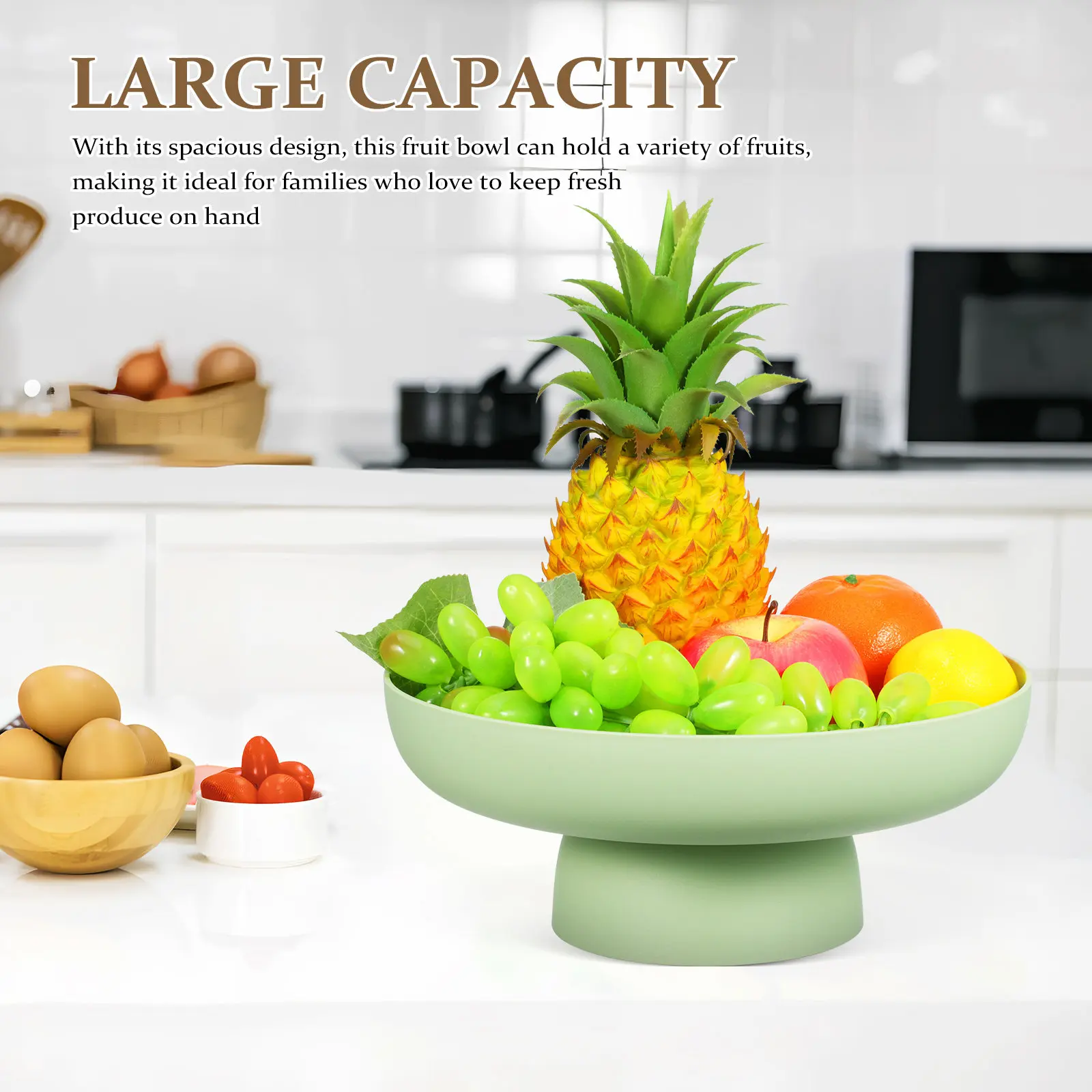 Large Capacity Modern Fruit Basket – Minimalist Decorative Serving Tray for Kitchen Counter, Easy to Clean
