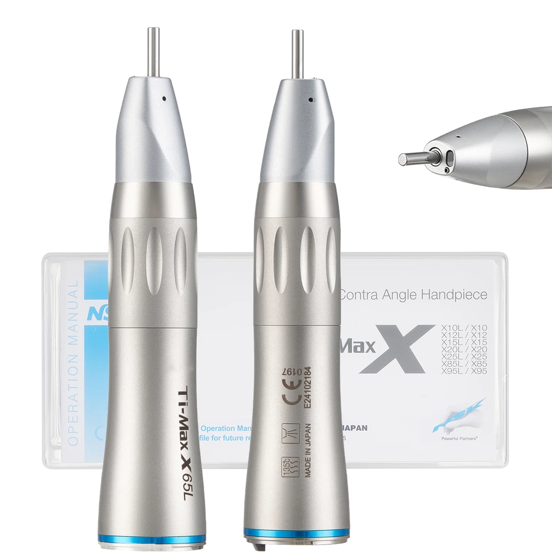 X65L Dentistry Straight Handpiece 1:1Blue Ring Straight Inner Water Handpiece with Optic Fiber Using for Dental Implant Surgery