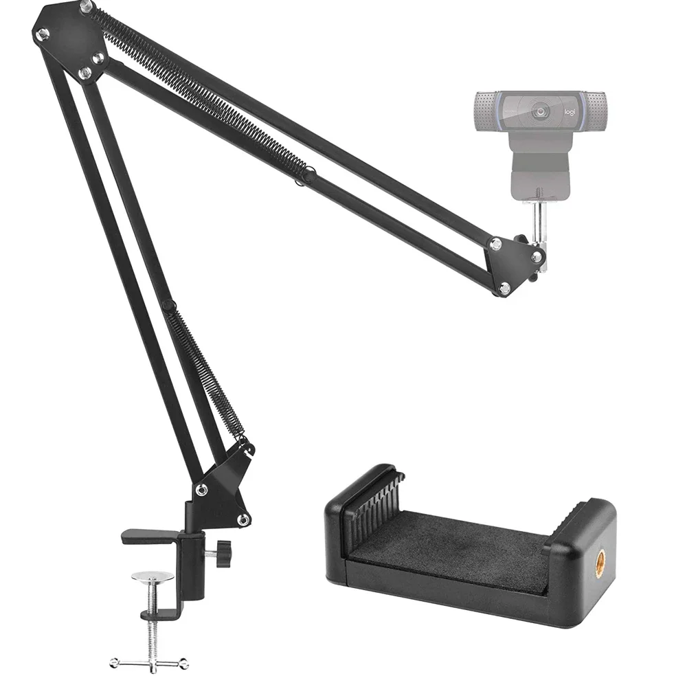 مجموعة حامل طاولة ثلاثي القوائم لكاميرا الهاتف قابلة للتعديل مع حامل هاتف لنيكون لحامل ذراع الضوء الدائري LED