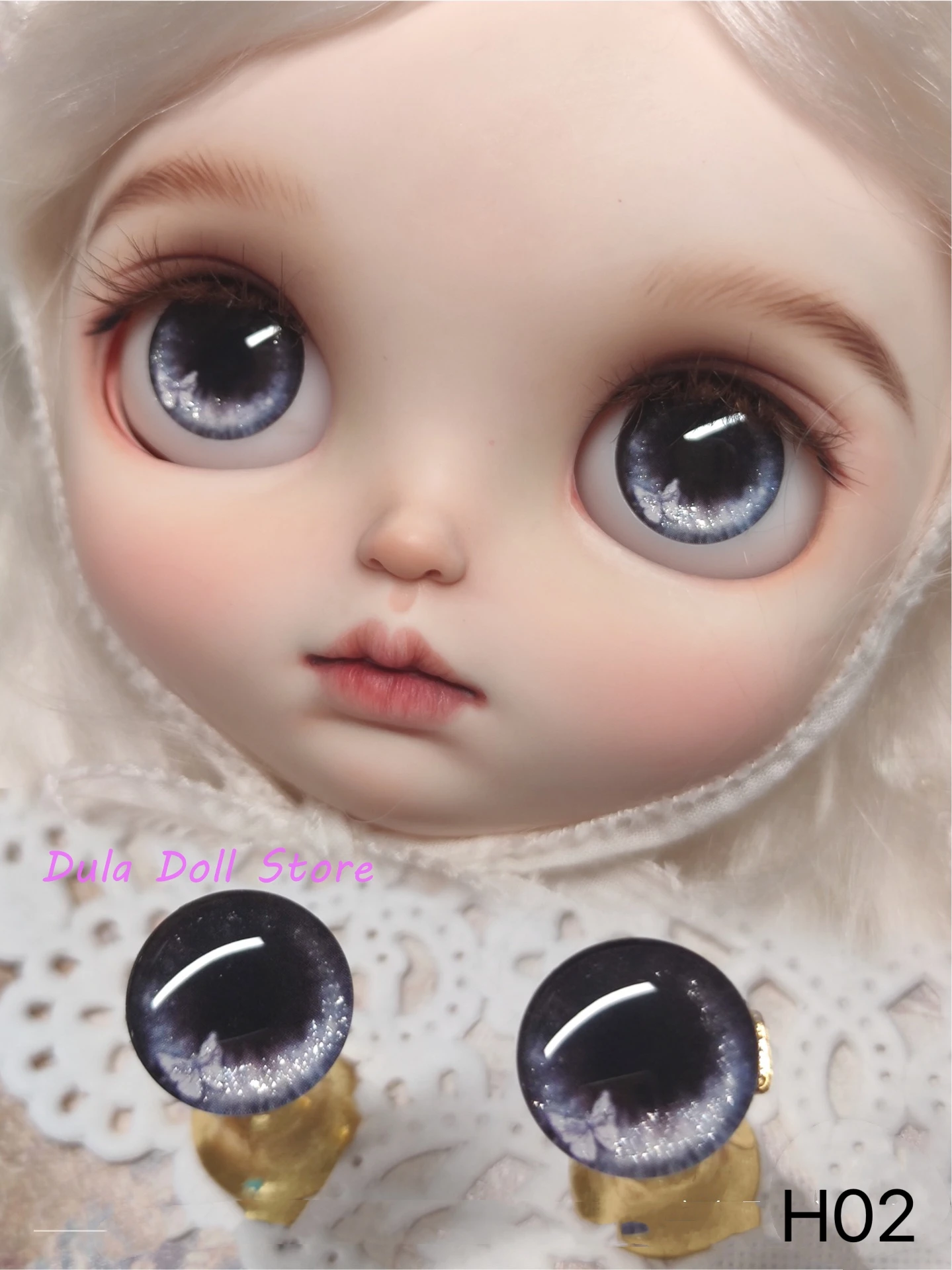 Dula Handmade Magnetic Eye-bracket Glass Hand Drawn Printing butterfly Eyepiece Eye Chips Blythe Bjd Doll Accessories